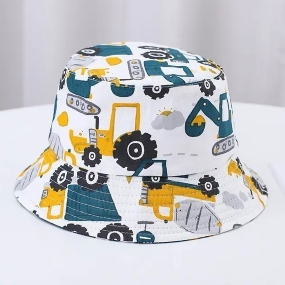 New summer bucket hat for baby, toddler 3-18 months “excavators”